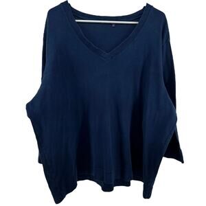 Fresh Produce Long Sleeve Shirt Pocket Sleeve Relaxed Fit 100% Cotton Blue 3X